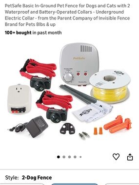 PetSafe Basic In-Ground Pet Fence Kit with Red Collars and Yellow Wire